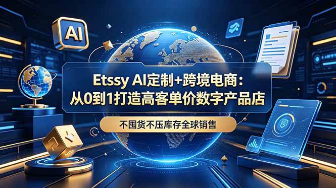 （18974期）Etsy AI定制+跨境电商：从0到1打造高客单价数字产品店，不囤货不压库存全球销售-创云资源分享创云网创