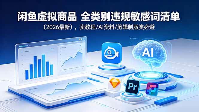 （18961期）闲鱼虚拟商品 全类别违规敏感词清单（2026最新），卖教程/AI资料/剪辑制版类必避-创云资源分享创云网创