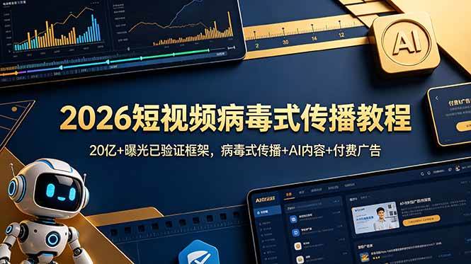 （18986期）2026短视频病毒式传播教程：20亿+曝光已验证框架，病毒式传播+AI内容+付费广告-创云资源分享创云网创