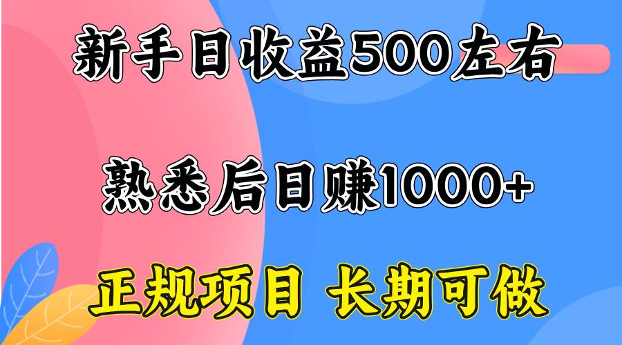（15978期）一台电脑，前期日收益300-500，熟练后日入1000左右-创云资源分享创云网创