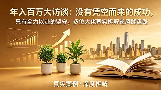 (18891期)年入百万大访谈-更新:没有凭空而来的成功,只有全力以赴的坚守,多位大佬真实拆解逆风翻盘路-创云资源分享创云网创