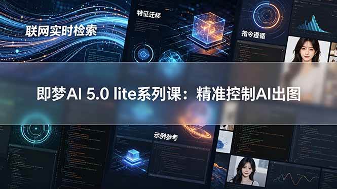 （18962期）即梦AI 5.0 lite实战课：联网实时检索+特征迁移+指令遵循+示例参考，精准控制AI出图-创云资源分享创云网创