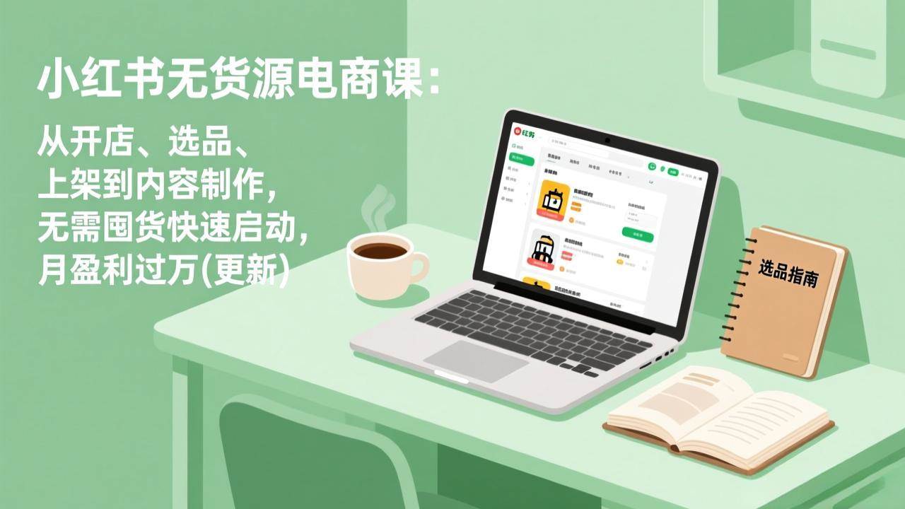 （19003期）小红书无货源电商课(6月22更新)：从开店、选品、上架到内容制作，无需囤货快速启动，月盈利过万-创云资源分享创云网创