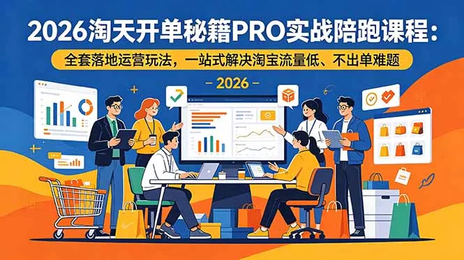 2026淘天开单秘籍PRO实战陪跑课程：全套落地运营玩法，一站式解决淘宝流量低、不出单难题-创云资源分享创云网创