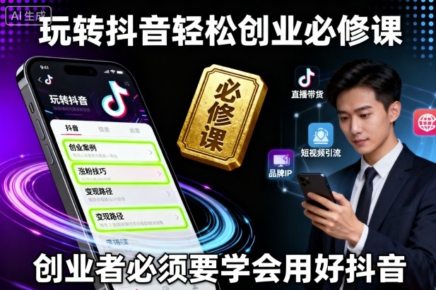 玩转抖音轻松创业必修课，创业者必须要学会用好抖音-创云资源分享创云网创