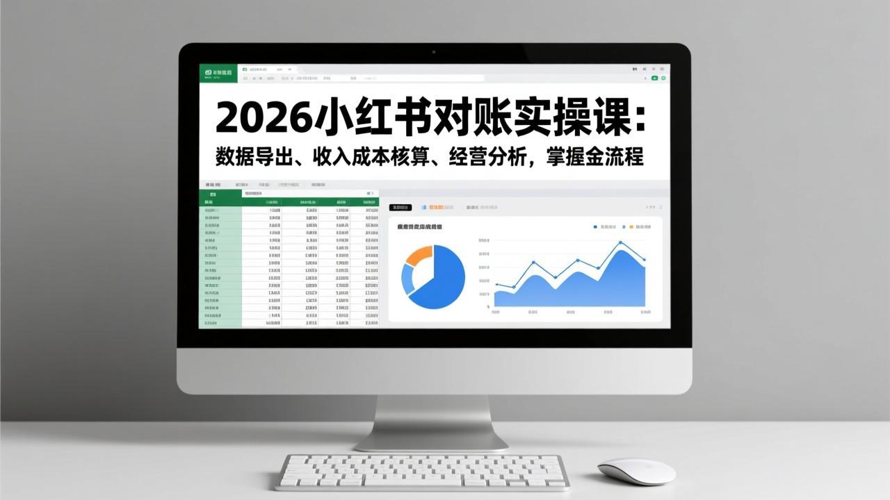 2026小红书对账实操课：数据导出、收入成本核算、经营分析，掌握全流程-创云资源分享创云网创