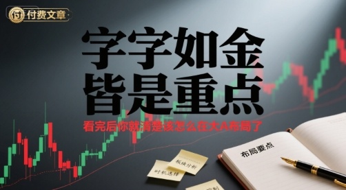 付费文章：字字如金 皆是重点， 看完后 你就清楚该怎么在大A布局了-创云资源分享创云网创