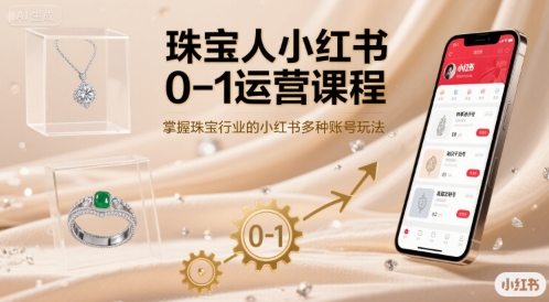 珠宝人小红书0-1运营课程，掌握珠宝行业的小红书多种账号玩法-创云资源分享创云网创