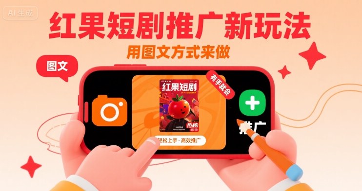 红果短剧推广新玩法，用图文方式来做，有手就会-创云资源分享创云网创