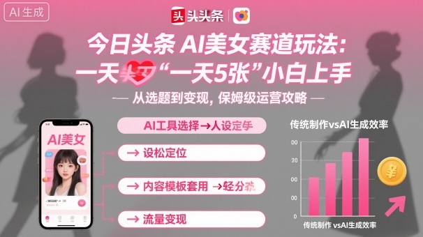 今日头条AI美女赛道玩法，一天轻松5张，小白轻松上手-稳盈网资源分享稳盈网