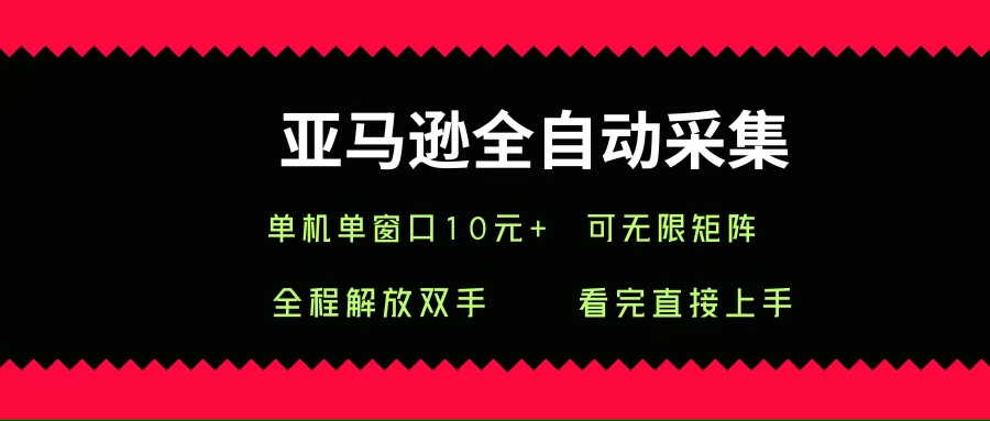 （15704期）亚马逊全自动采集，单机单窗口一天10+，可无限矩阵去做-优加资源分享优加网创