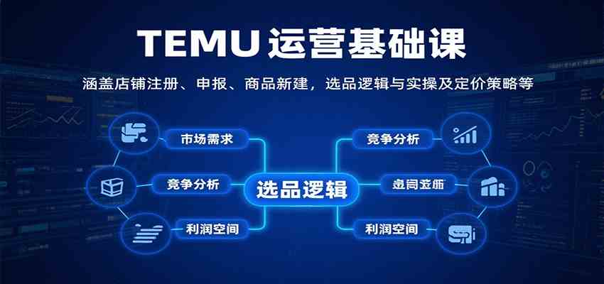 TEMU运营基础课：涵盖店铺注册、申报、商品新建，选品逻辑与实操及定价策略等-优加资源分享优加网创