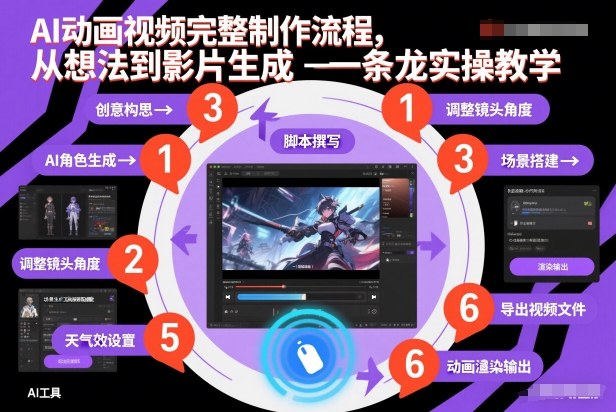 AI动画视频完整制作流程，从想法到影片生成一条龙实操教学-创云资源分享创云网创