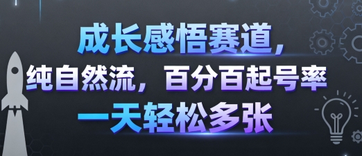 成长感悟赛道，纯自然流，百分百起号率 一天轻松多张-创云资源分享创云网创