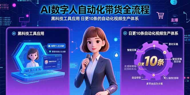 （15699期）AI数字人自动化带货全流程：黑科技工具应用 日更10条的自动化视频生产体系-创云资源分享创云网创