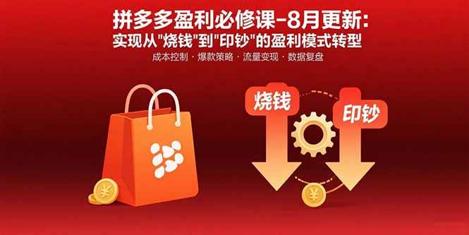 （15771期）拼多多盈利必修课-8月更新：突破运营瓶颈 实现从烧钱到印钞的盈利模式转型-稳盈网资源分享稳盈网