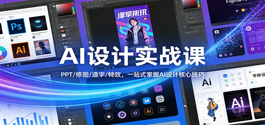 AI设计实战课：PPT/修图/造字/特效，一站式掌握AI设计核心技巧-创云资源分享创云网创