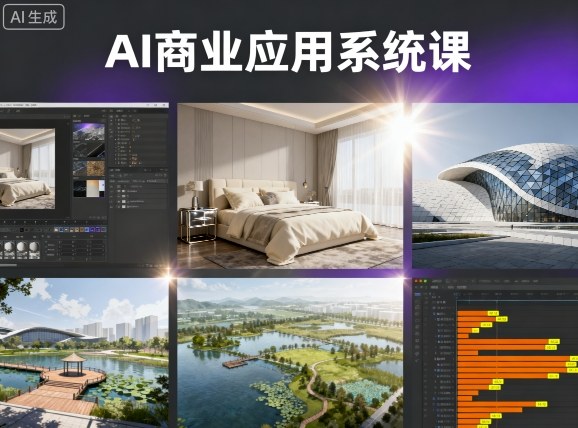 AI商业应用系统课，室内-软装-建筑-景观，智能设计+效果图+动画画实战-创云资源分享创云网创