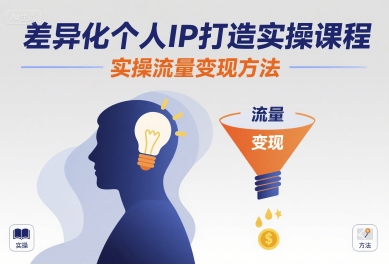 差异化个人IP打造实操课程，实操流量变现方法-优加资源分享优加网创