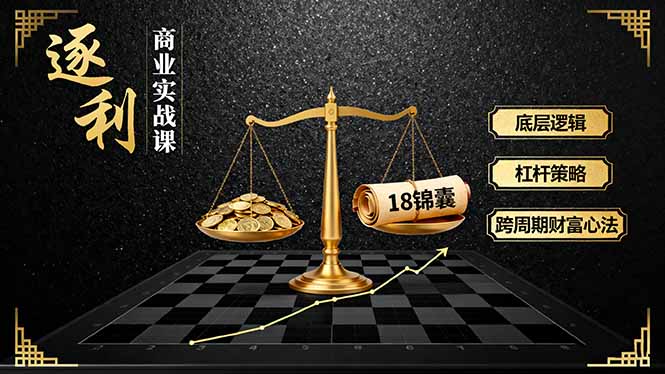《逐 利》商业实战课，底层逻辑、杠杆策略、18锦囊，跨周期财富心法-创云资源分享创云网创