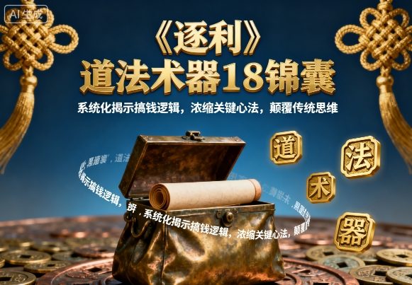 《逐利》道法术器18锦囊，系统化揭示搞钱逻辑，浓缩关键心法，颠覆传统思维-创云资源分享创云网创