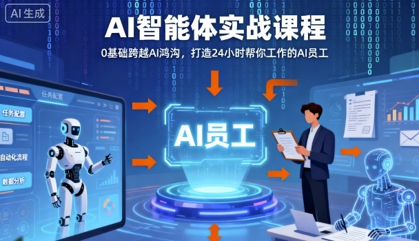 Ai智能体实战课程，0基础跨越Ai鸿沟，打造24小时帮你工作的Ai员工，打破常规，以实战定义Ai-创云资源分享创云网创