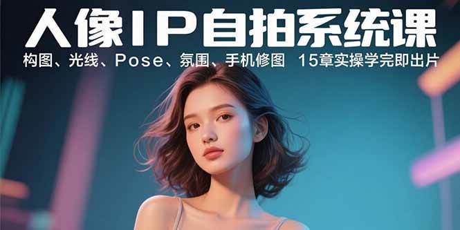 （15920期）人像IP自拍系统课：构图、光线、Pose、氛围、手机修图 15章实操学完即出片-稳盈网资源分享稳盈网