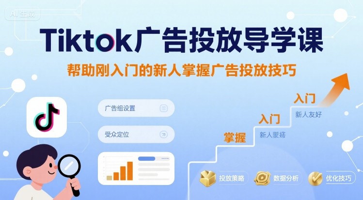 Tiktok广告投放导学课，帮助刚入门的新人掌握广告投放技巧-创云资源分享创云网创