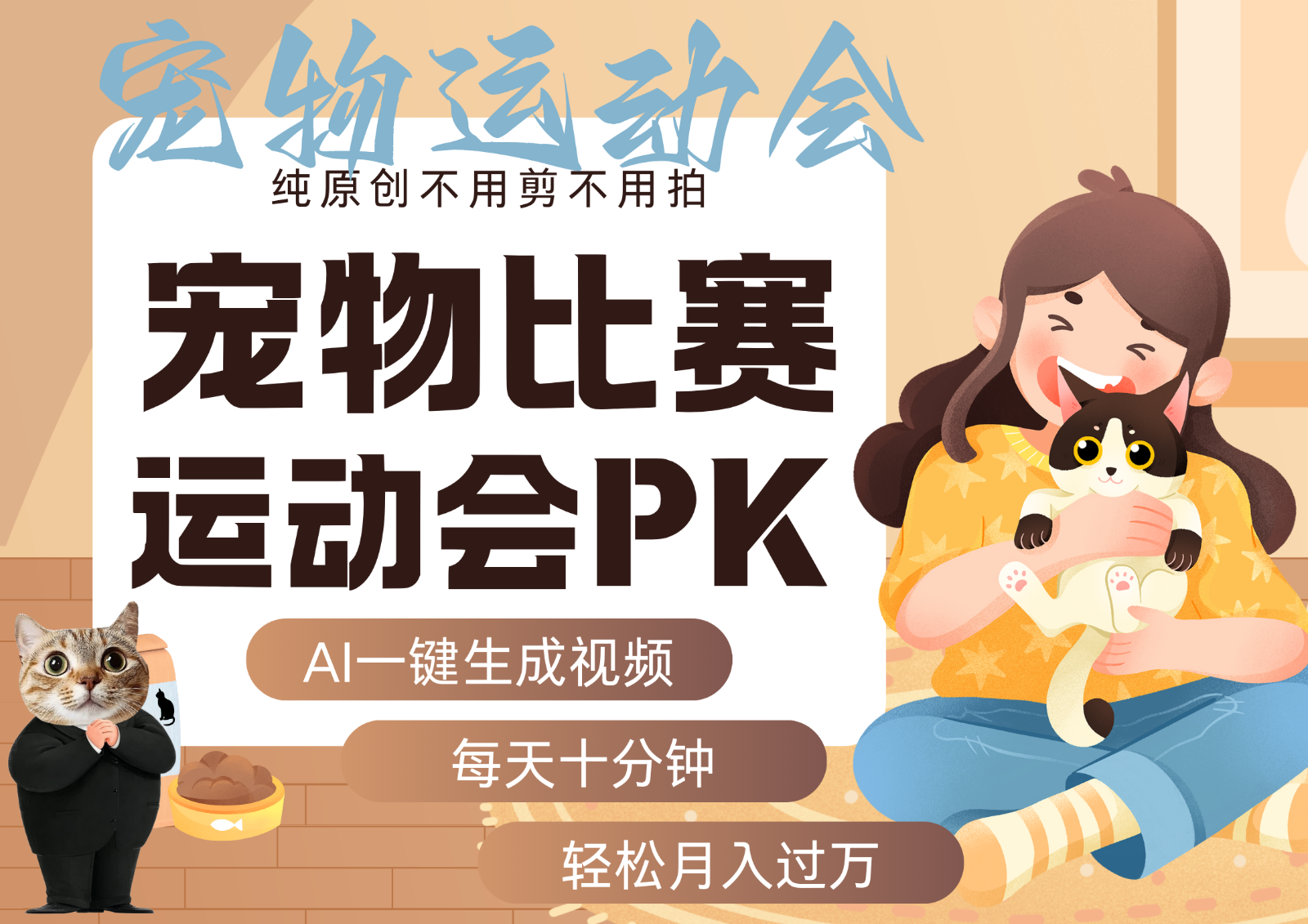 AI萌宠运动员跳水 射击 篮球 足球比赛 每天十分钟 附详细提示词文案库 代替做…-稳盈网资源分享稳盈网