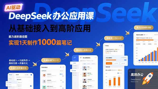 （15754期）DeepSeek办公应用课：从基础接入到高阶应用，实现1天制作1000篇笔记-优加资源分享优加网创