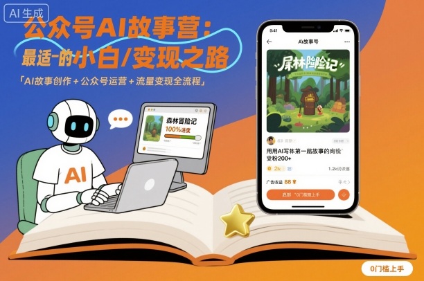 公众号ai故事营，最适合小白的自媒体变现之路-稳盈网资源分享稳盈网