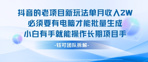 老项目新玩法单月收入2W小白有手就能操作长期项目-稳盈网资源分享稳盈网