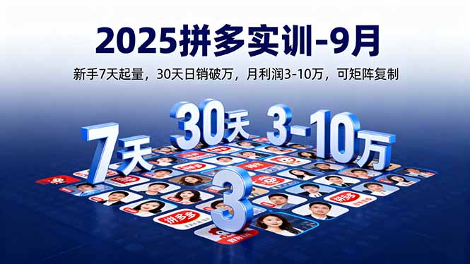 2025拼多多实训-9月：新手7天起量,30天日销破万,月利润3-10万,可矩阵复制-创云资源分享创云网创