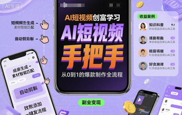 AI短视频创富学习，手把手教会你制作AI短视频-稳盈网资源分享稳盈网