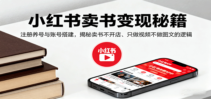 小红书卖书变现秘籍，注册养号与账号搭建，揭秘卖书不开店、只做视频不做图文的逻辑-创云资源分享创云网创