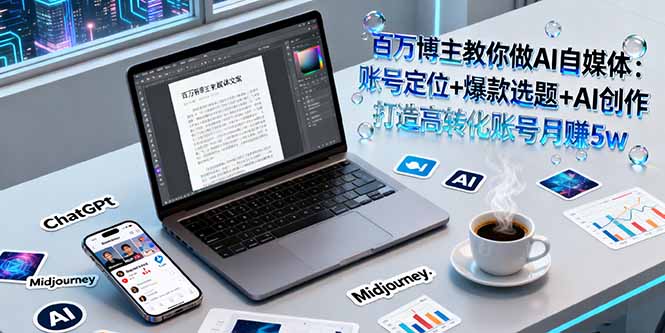 百万博主教你做AI自媒体：账号定位+爆款选题+AI创作 打造高转化账号月赚5w-创云资源分享创云网创