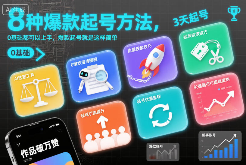8种爆款起号方法,0基础都可以上手,爆款起号就是这样简单-创云资源分享创云网创
