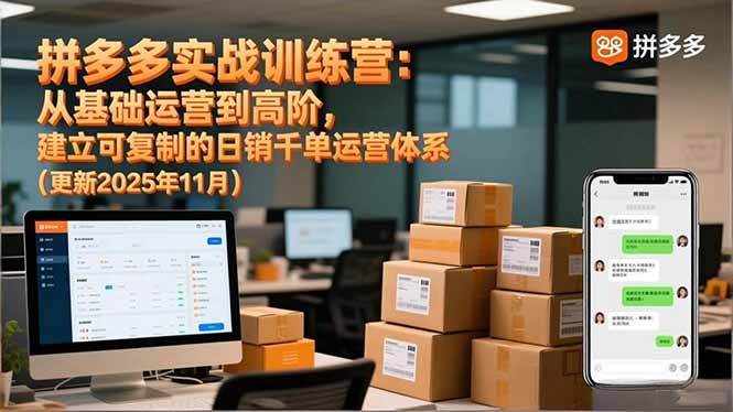 拼多多实战训练营：从基础运营到高阶，建立可复制的日销千单运营体系(更新11月-创云资源分享创云网创