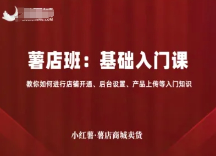 小红薯薯店商城卖货，基础入门课，教你如何进行店铺开通、后台设置、产品上传等入门知识-创云资源分享创云网创