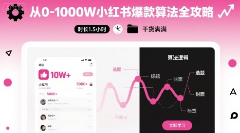 从0-1000W小红书爆款算法全攻略，时长1.5小时，干货满满-稳盈网资源分享稳盈网