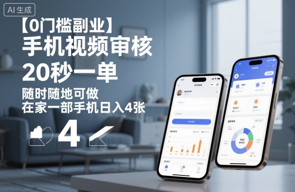 【0门槛副业】手机视频审核，20秒一单，随时随地可做，在家一部手机日入4张【揭秘】-创云资源分享创云网创