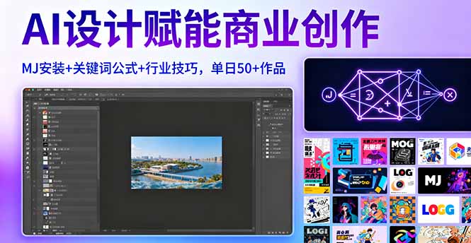 AI设计赋能商业创作，MJ安装+关键词公式+行业技巧，单日50+作品-优加资源分享优加网创