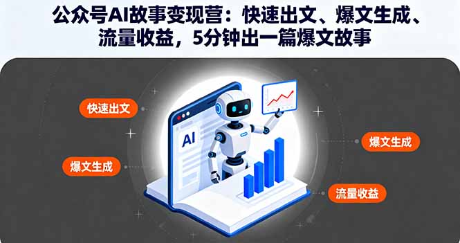 公众号AI故事变现营：快速出文、爆文生成、流量收益，5分钟出一篇爆文故事-稳盈网资源分享稳盈网