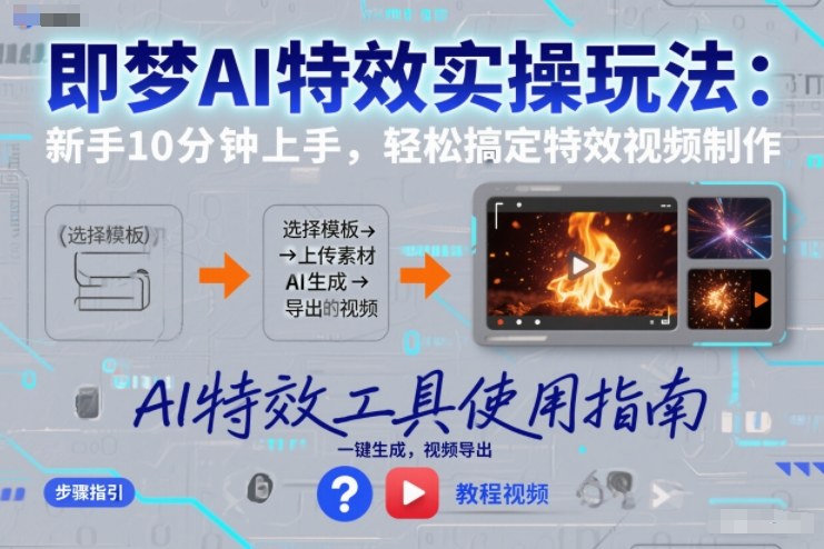 即梦AI特效实操玩法：新手10分钟上手，轻松搞定特效视频制作-创云资源分享创云网创