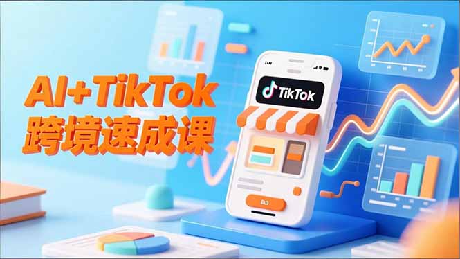 AI+TikTok跨境速成课，智能翻译、店铺定位、流程拆解，7天高效上线运营-创云资源分享创云网创