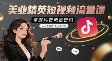 美业精英短视频流量课，掌握抖音流量密码，天天有询单，条条有转化-优加资源分享优加网创