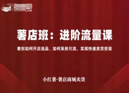 小红薯薯店商城卖货，进阶流量课，教你如何开店选品、如何系统引流，实现快速卖货变现-创云资源分享创云网创