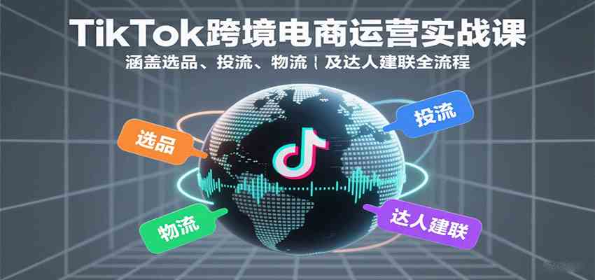 TikTok跨境电商运营实战课：涵盖选品、投流、物流及达人建联全流程-创云资源分享创云网创