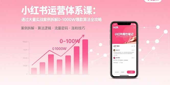 （15792期）小红书运营体系课：通过大量实战案例拆解0-1000W爆款算法全攻略-创云资源分享创云网创