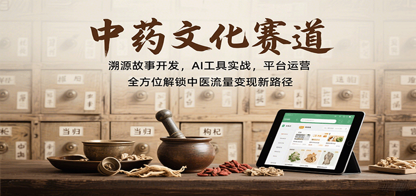中药文化赛道：溯源故事开发，AI工具实战，平台运营，全方位解锁中医流量变现新路径-创云资源分享创云网创